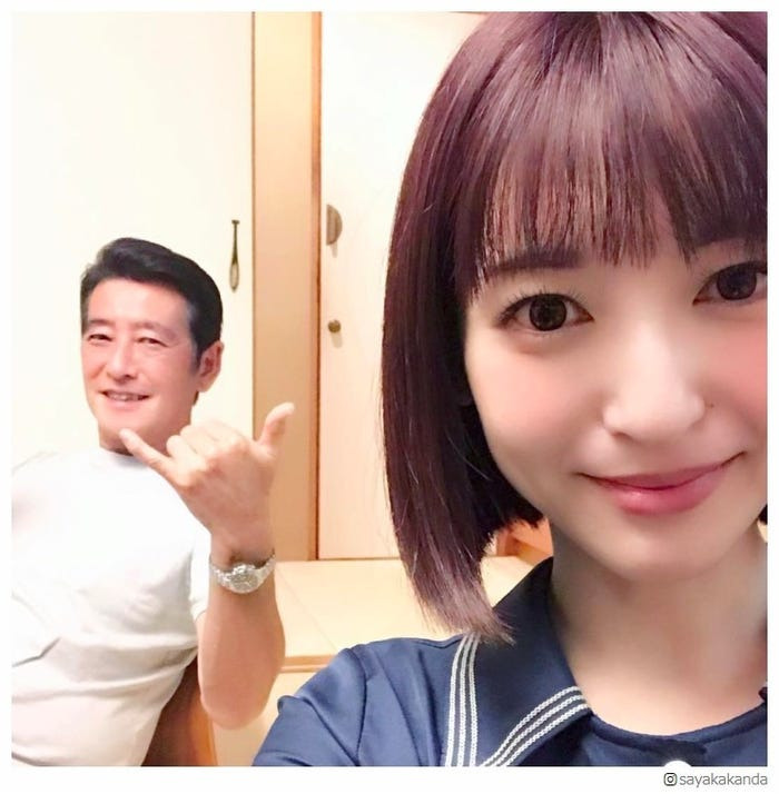 神田正輝さんと神田沙也加さん